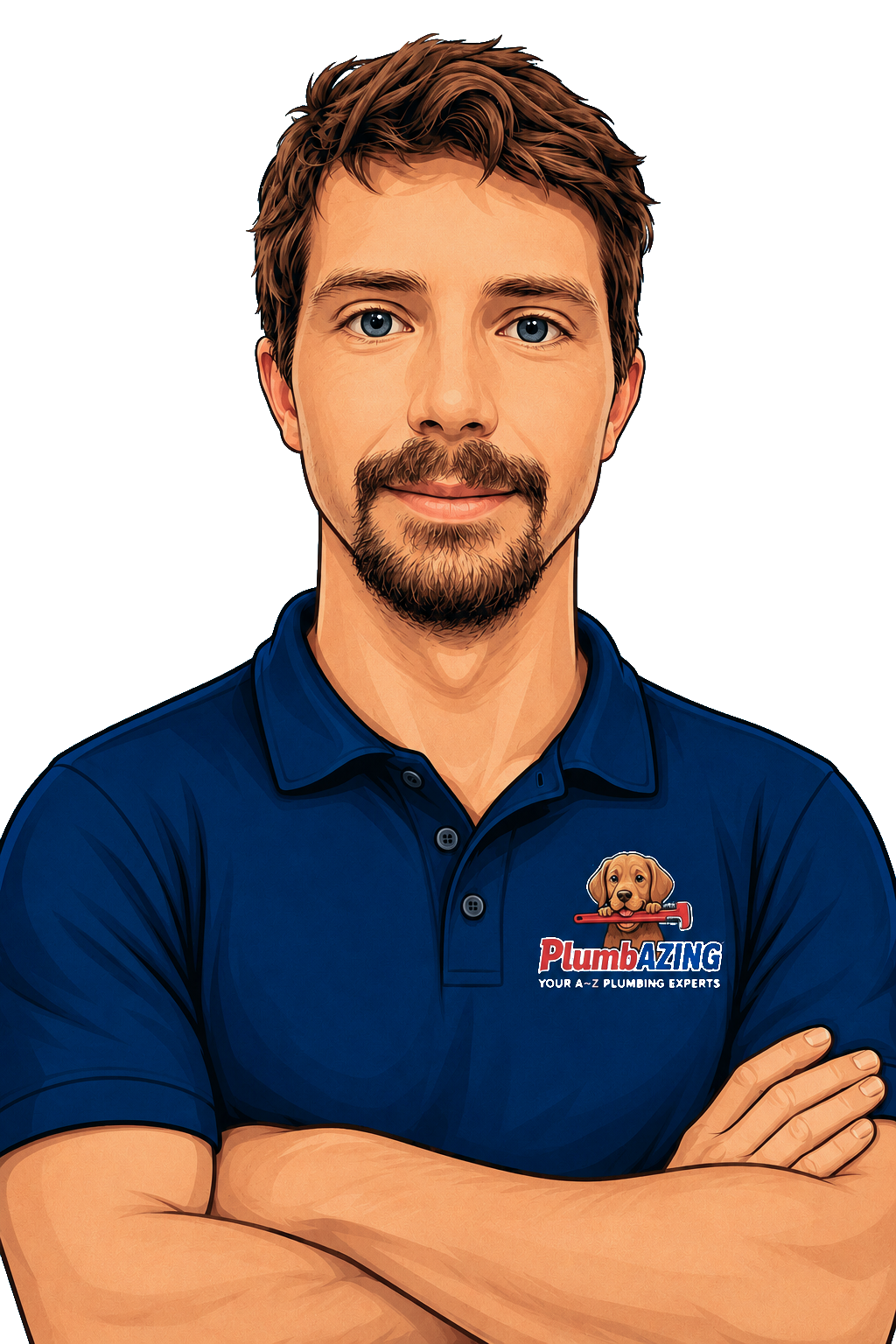 Caricature portrait of Alan from PlumbAZING